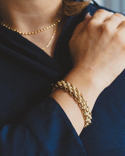 Gold Plated Chunky Toggle Link Chain Bracelet in Stainless Steel - Ollijewelry