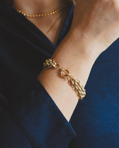 Gold Plated Chunky Toggle Link Chain Bracelet in Stainless Steel - Ollijewelry
