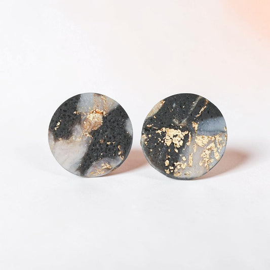 Marble studs earrings with surgical stainless steel posts