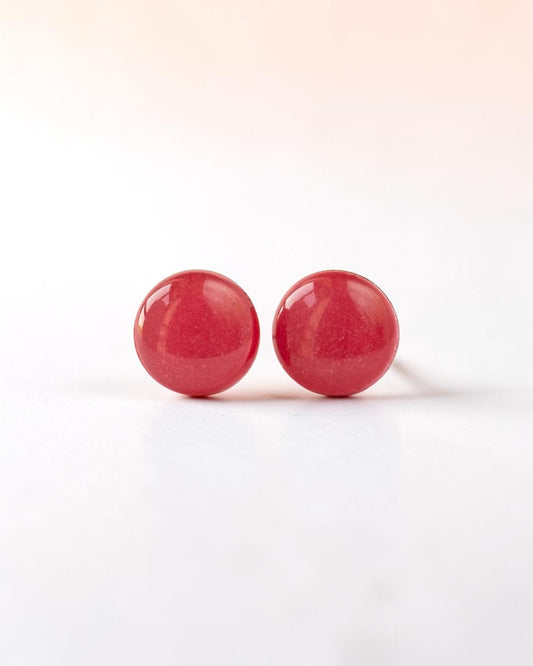 Red cute surgical steel stud earrings