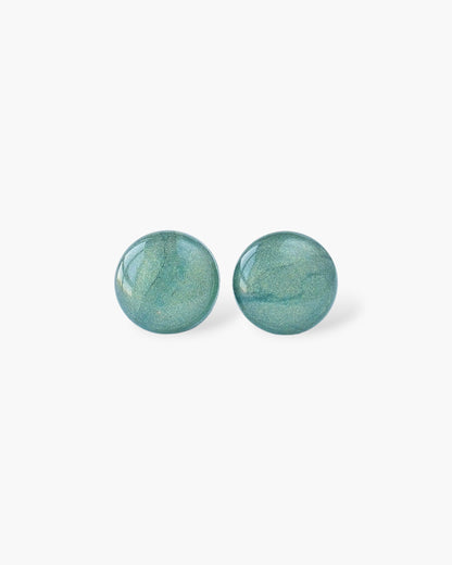 Pearl green stud earrings - Handmade jewelry