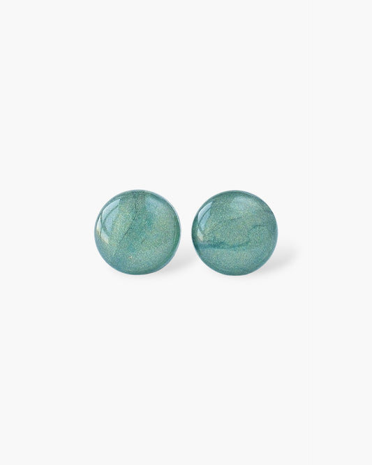 Pearl green stud earrings - Handmade jewelry
