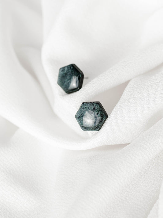 Hexagon delicate studs with surgical steel - Ollijewelry