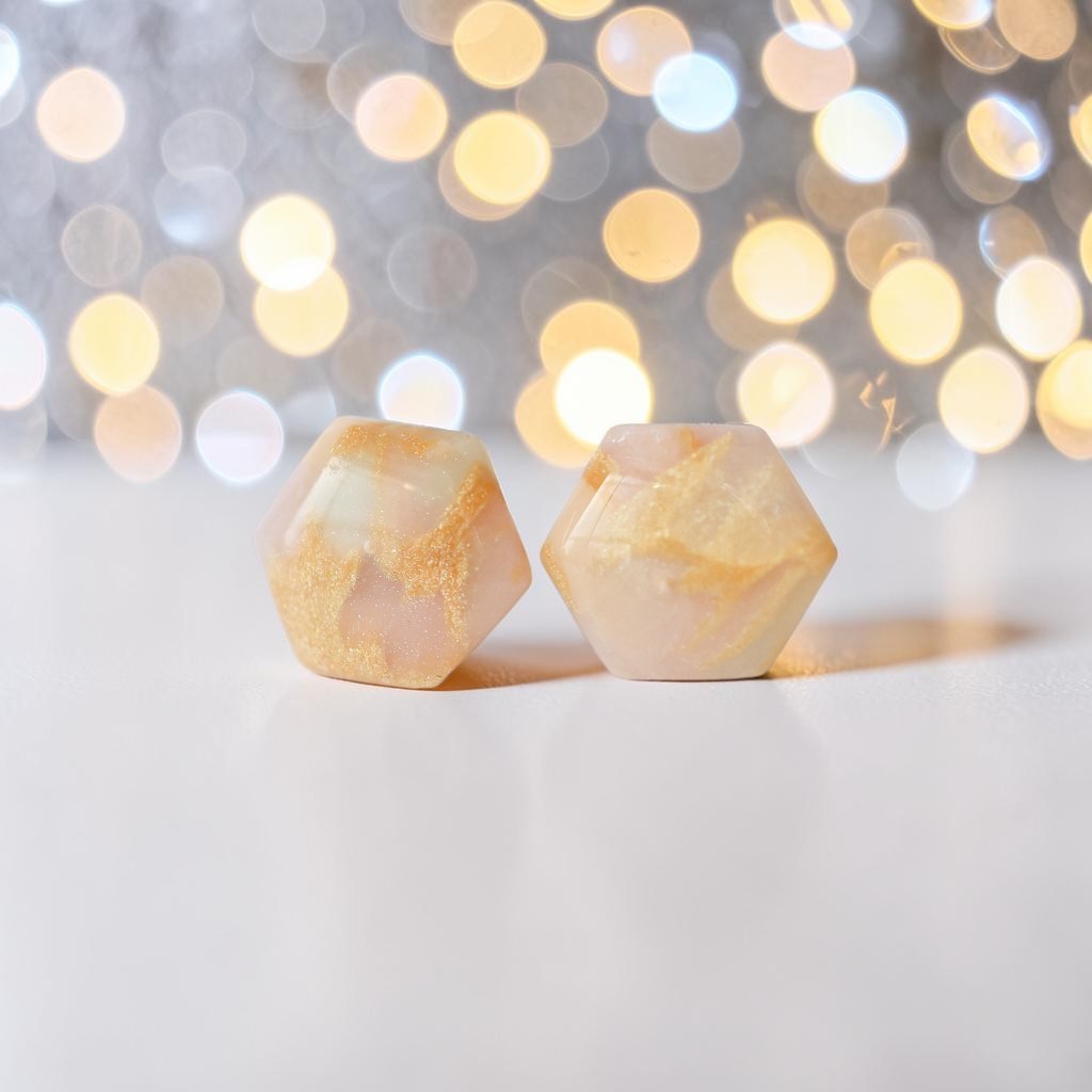 Hypoallergenic hexagon stud earrings