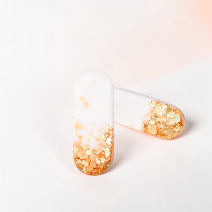 Golden Flake Capsule Stud Earrings