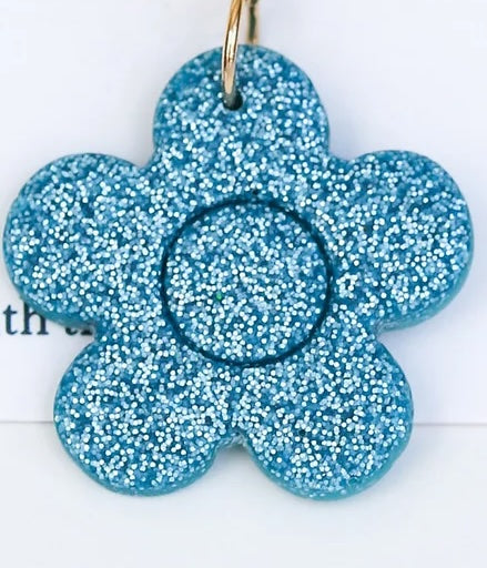 Cute flower statement earrings with stainless steel hoops