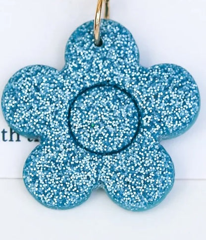 Cute flower statement earrings with stainless steel hoops