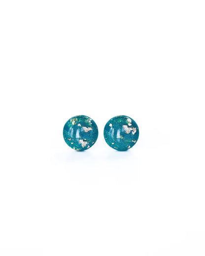 Ocean blue studs earrings with surgical steel posts
