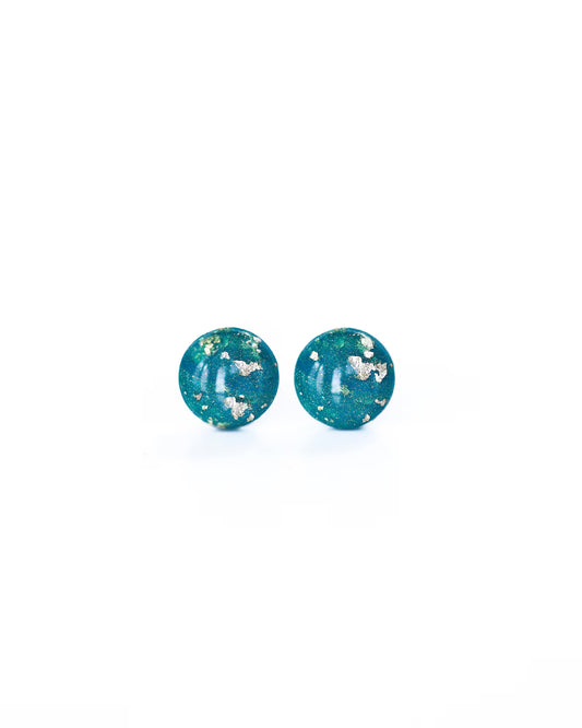 Ocean blue studs earrings with surgical steel posts