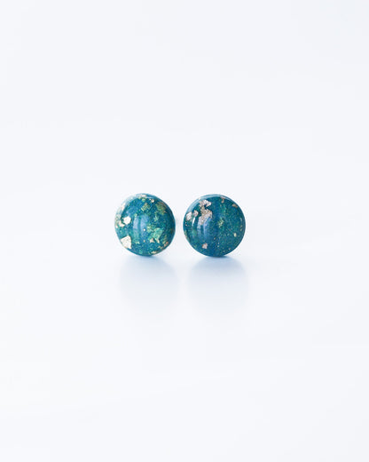 Ocean blue studs earrings with surgical steel posts