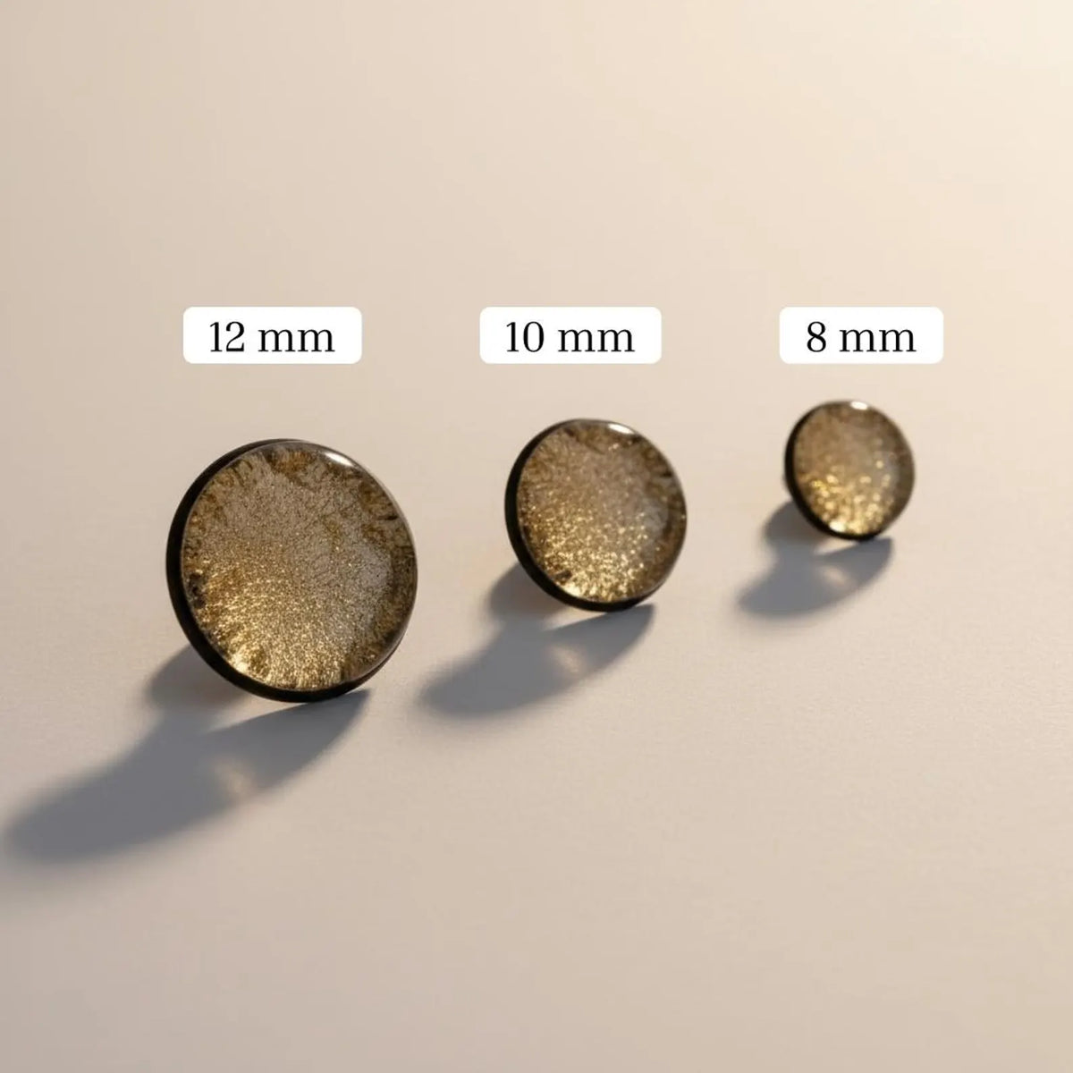 Gold foil earrings with black base