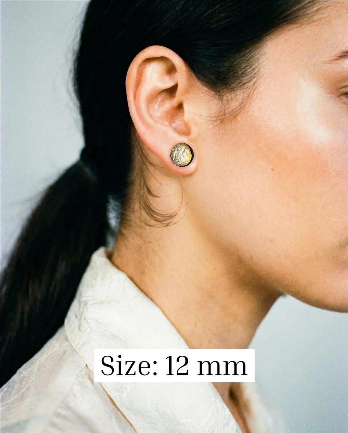 Gold foil earrings with black base