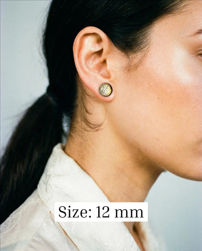 Gold foil earrings with black base