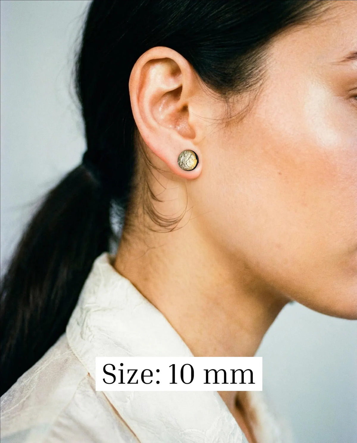 Gold foil earrings with black base