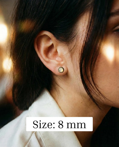 Gold foil earrings with black base