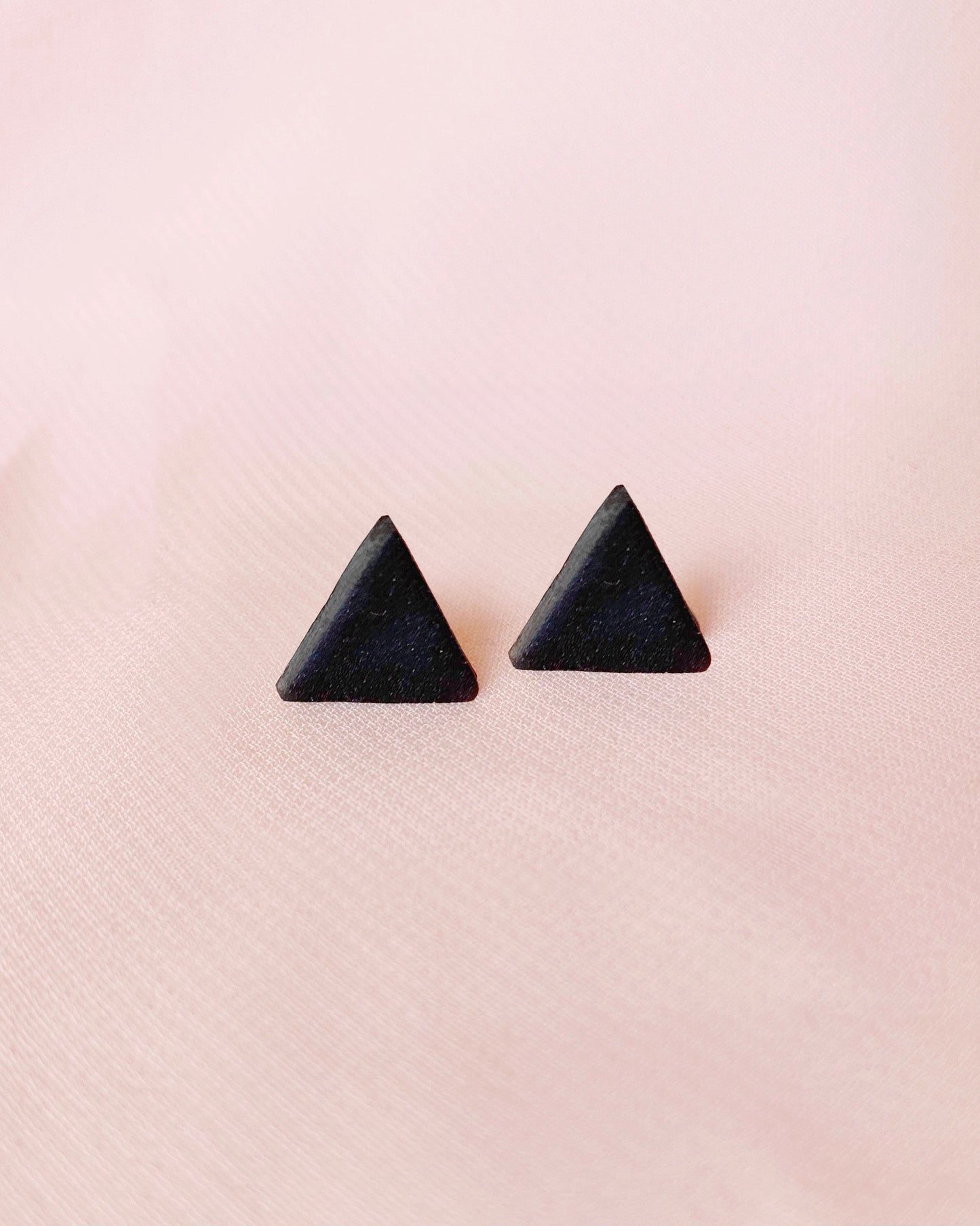 Simple black triangle earrings