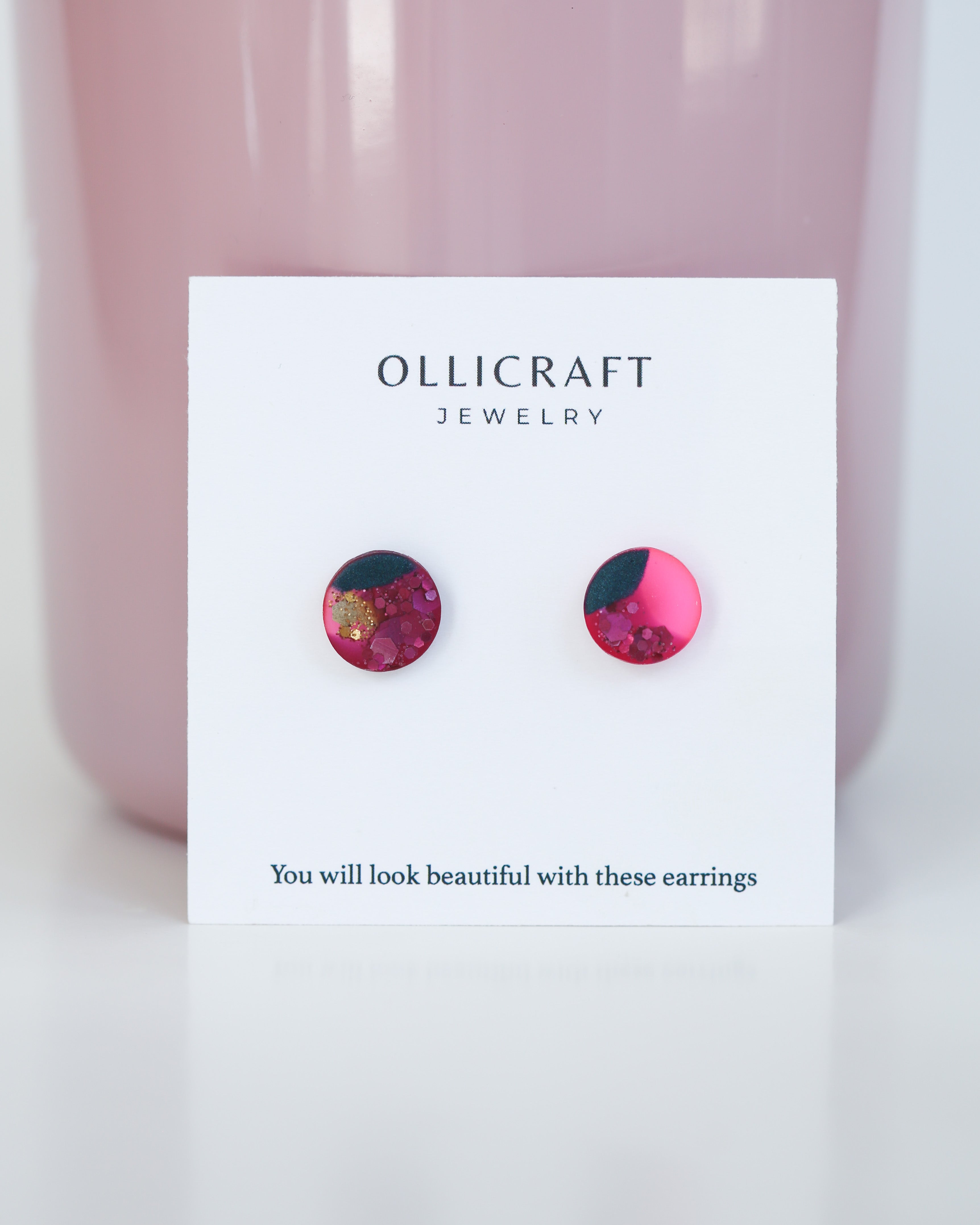 Colorful stud earrings for gift