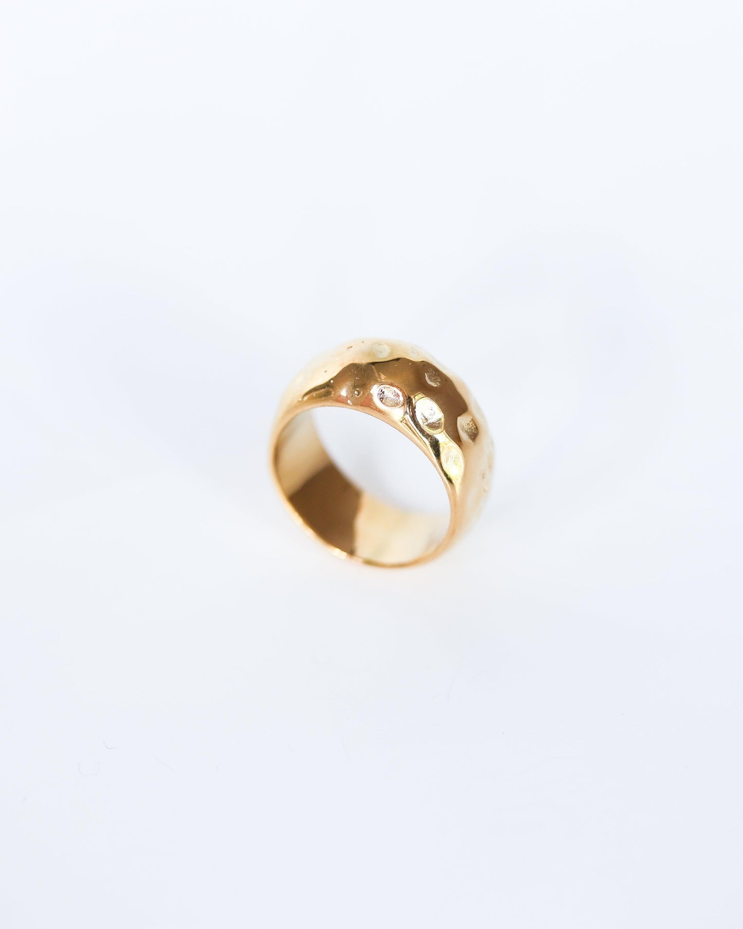 Irregular Gold Chunky Ring in Tarnish-Free Stainless Steel - Ollijewelry