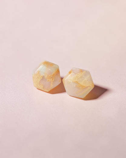 Hypoallergenic hexagon stud earrings