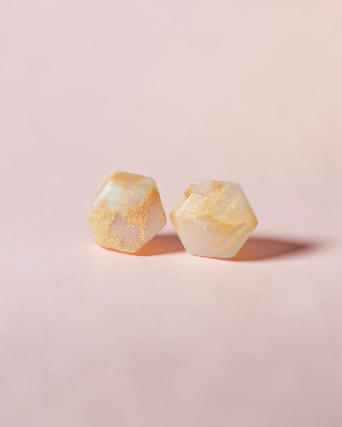 Hypoallergenic hexagon stud earrings