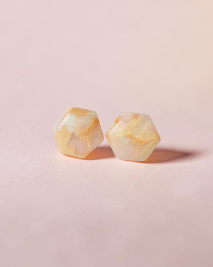 Hypoallergenic hexagon stud earrings