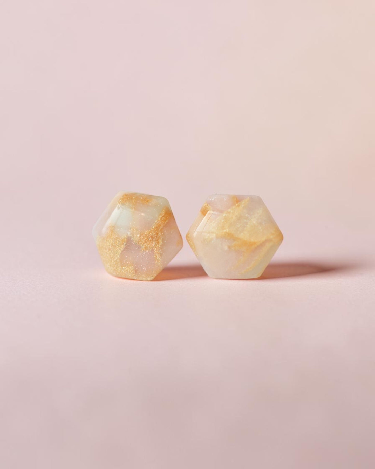 Hypoallergenic hexagon stud earrings
