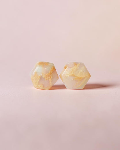 Hypoallergenic hexagon stud earrings