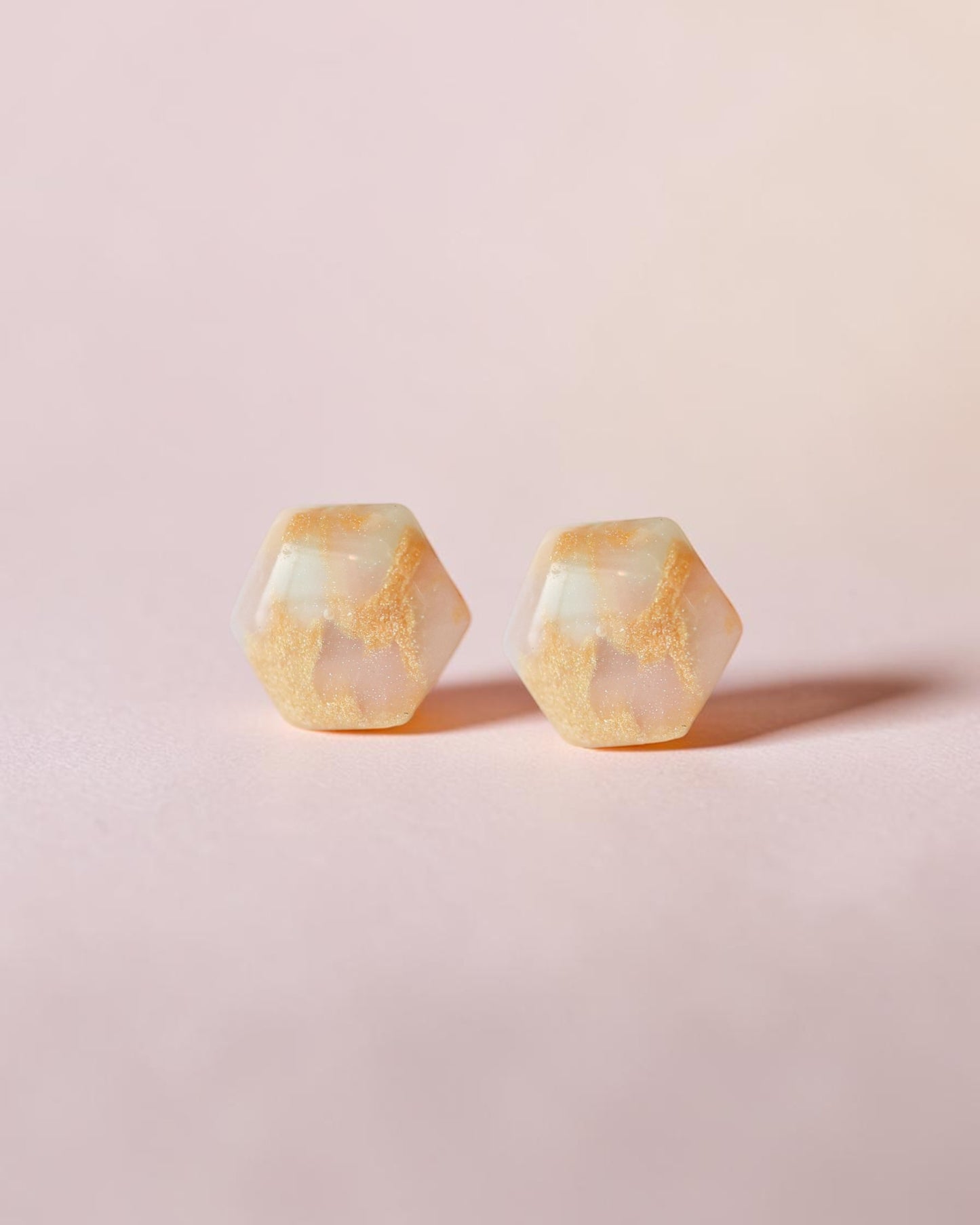 Hypoallergenic hexagon stud earrings