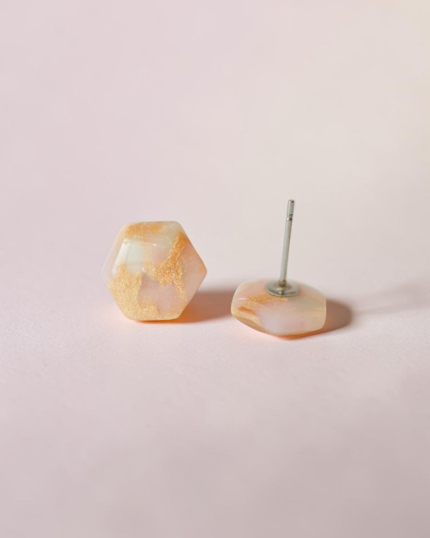 Hypoallergenic hexagon stud earrings