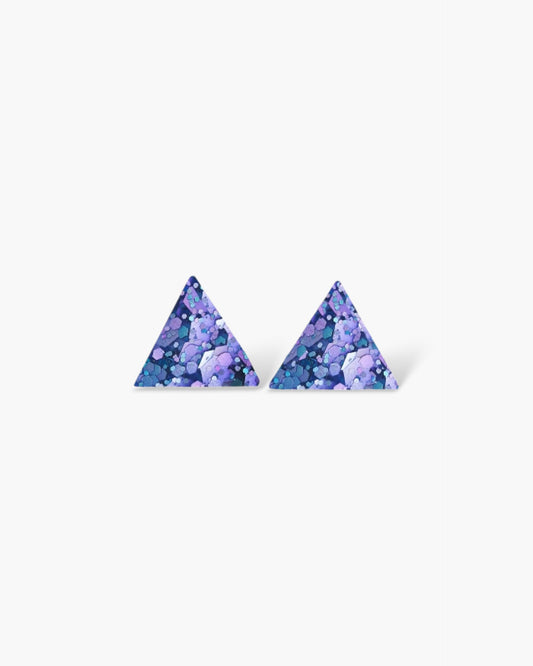Minimalist triangle stud earrings with surgical steel posts