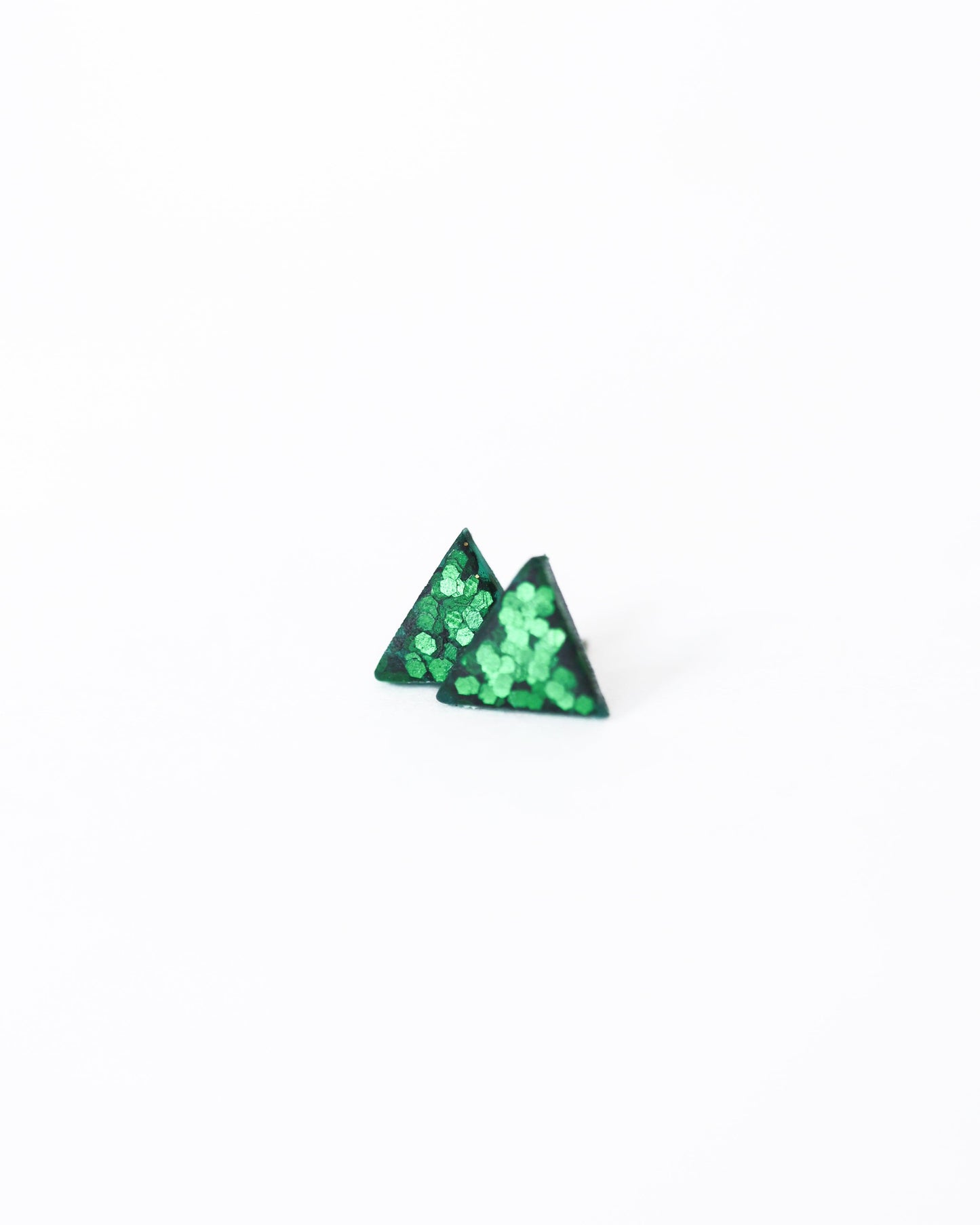 Minimalist triangle stud earrings with surgical steel posts - Ollijewelry