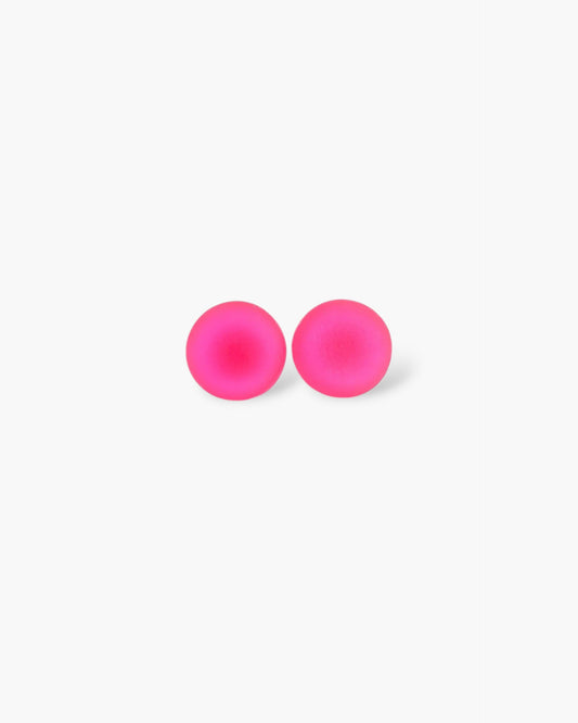 Neon pink tiny stud earrings