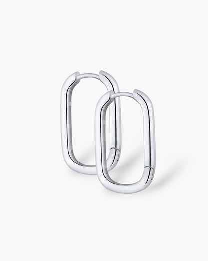 Statement silver hoop earrings rhodium plated jewelry