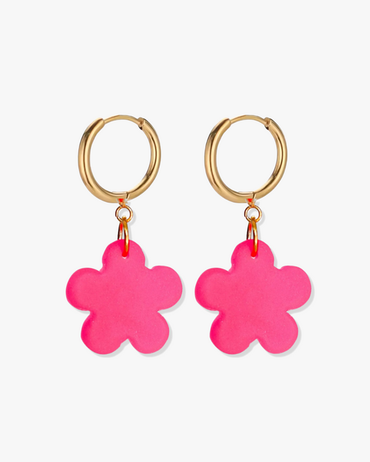 Cute floral statement earrings made from crystal resin