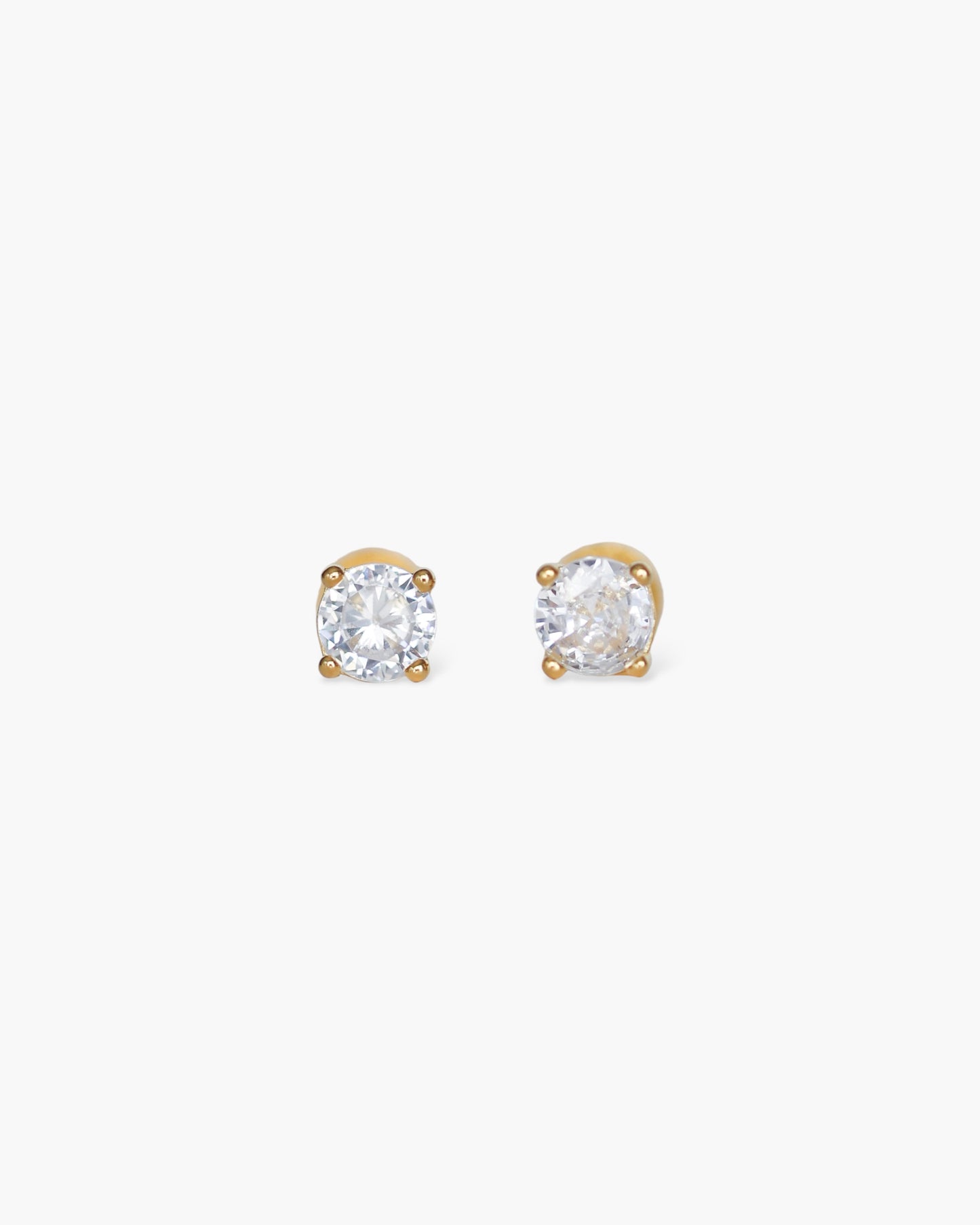 Screw back tiny earrings with zirconia