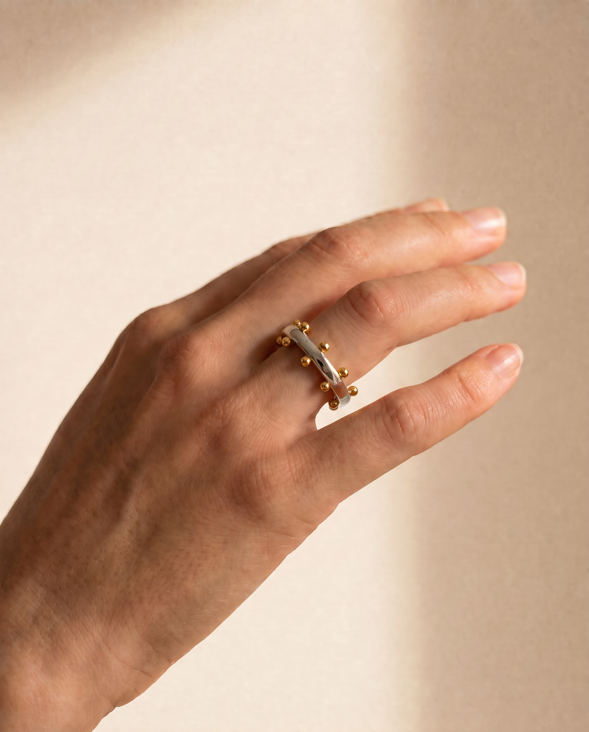 Golden Orb Ring – 18K Gold Plated Stainless Steel Statement Ring