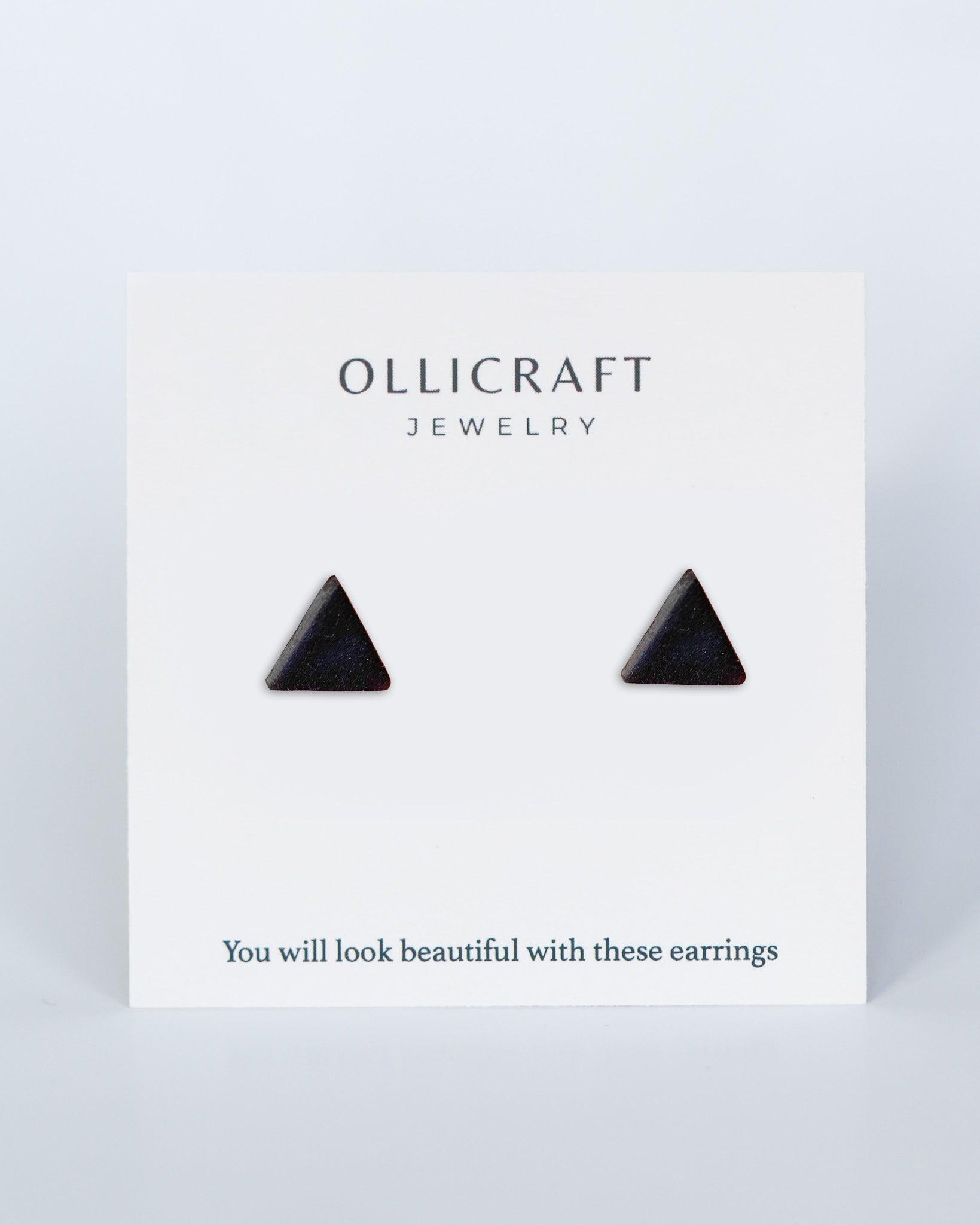 Simple black triangle earrings - Ollijewelry