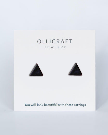 Simple black triangle earrings - Ollijewelry