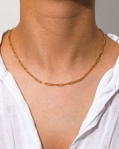 Stylish Paperclip Necklace in Stainless Steel - Ollijewelry