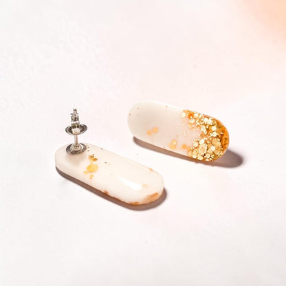 Golden Flake Capsule Stud Earrings