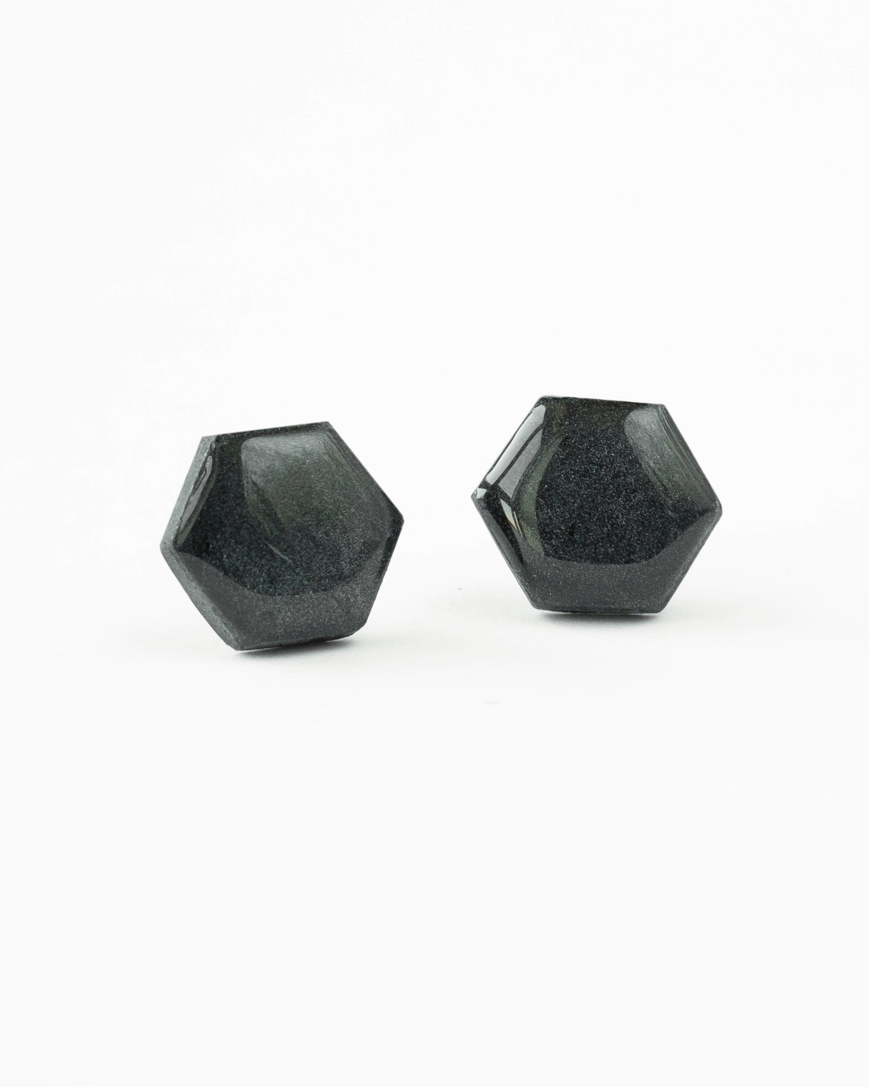 Hexagon delicate studs with surgical steel freeshipping - Ollijewelry