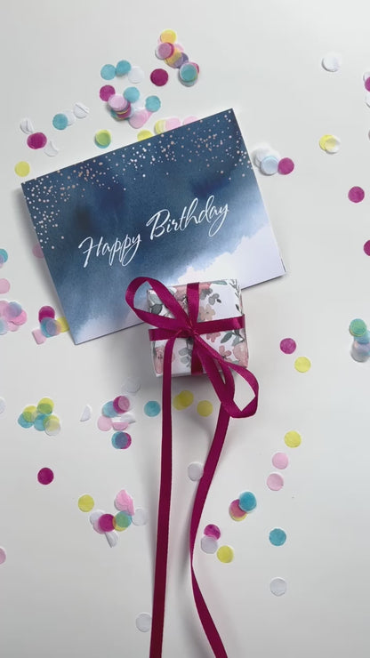Birthday greeting card with personalized note and jewelry box