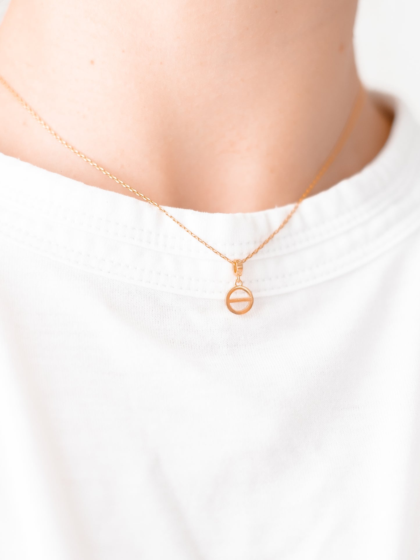 Delicate gold necklace Gold plated chain necklace with charm freeshipping - Ollijewelry