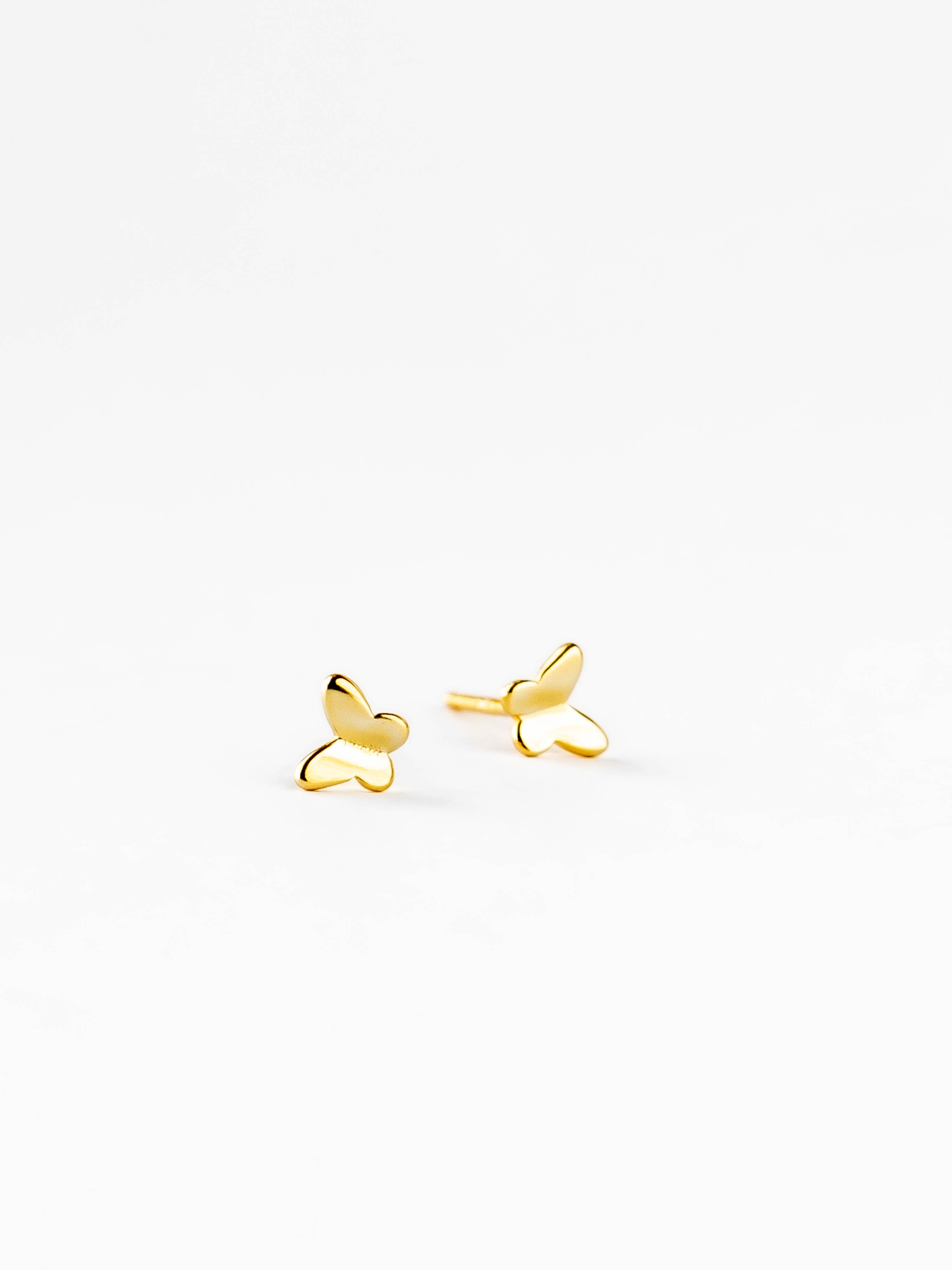 Tiny butterfly gold earrings freeshipping - Ollijewelry
