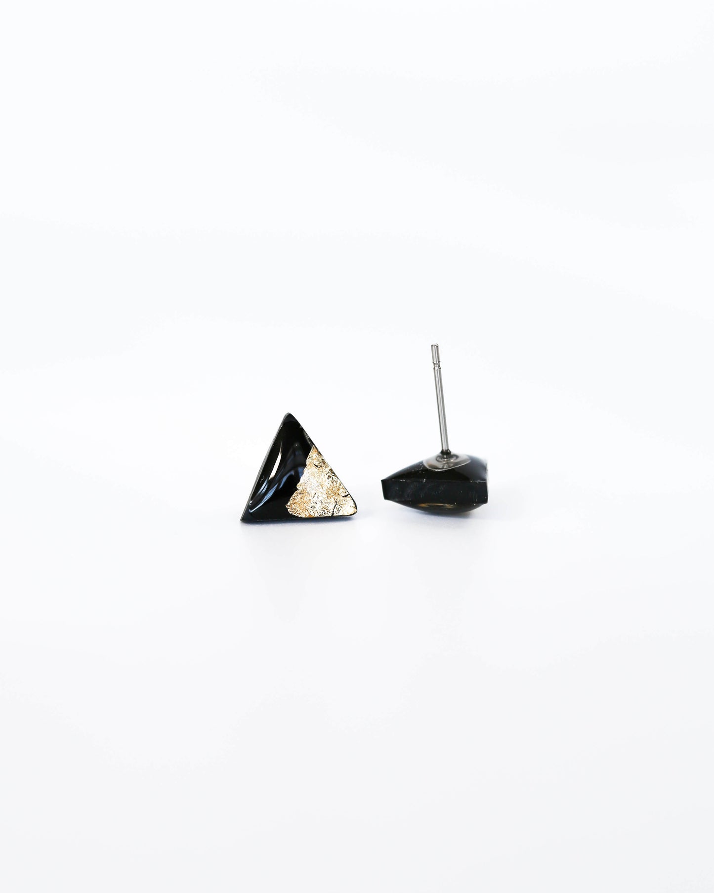 Black triangle studs free shipping - Ollijewelry
