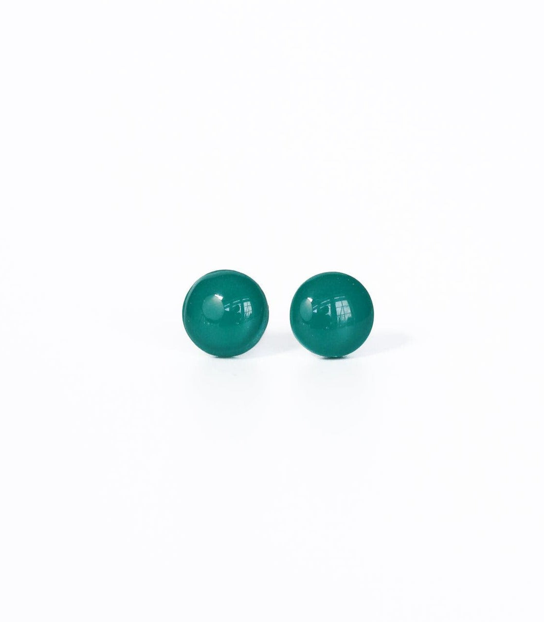 Emerald green studs with surgical steel posts Ollijewelry