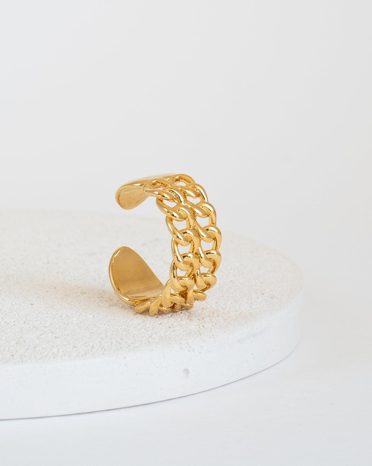 Adjustable chain link ring 18K Gold Filled Ring - Ollijewelry