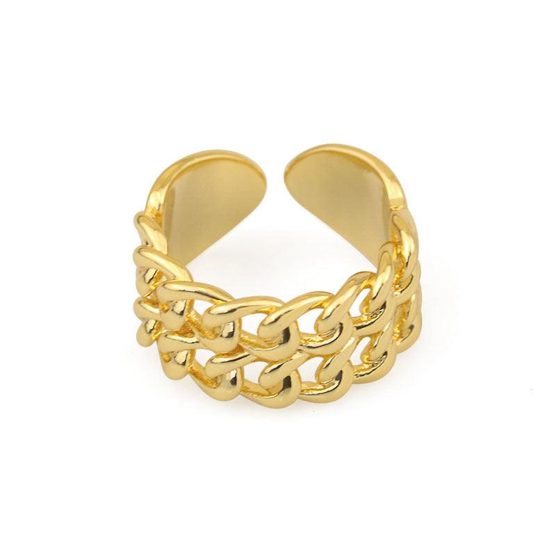 Adjustable chain link ring 18K Gold Filled Ring - Ollijewelry