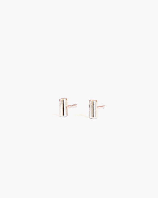 Bar stud earrings 925 sterling silver, Handmade jewelry - Ollijewelry