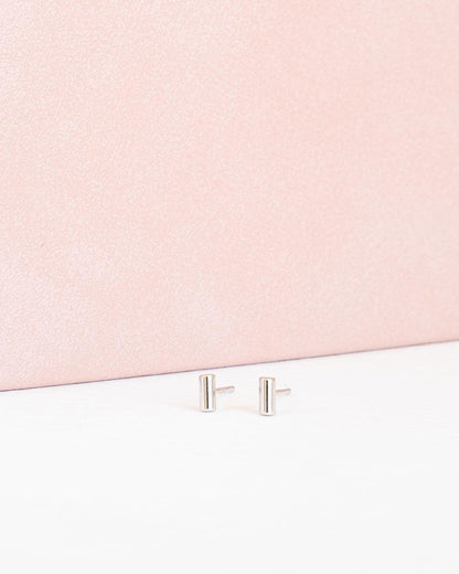Bar stud earrings 925 sterling silver, Handmade jewelry - Ollijewelry